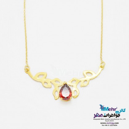 Gold Necklace - Branch and Leaf Design-SM0684